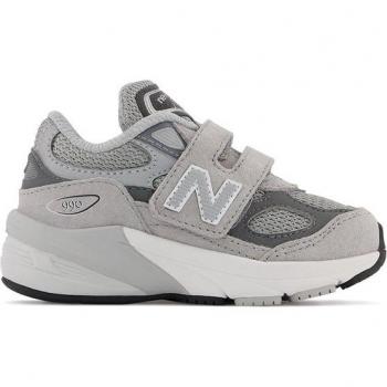 New Balance 990v6 Baby Casual Sneakers - Grey, Hook and Loop Closure
