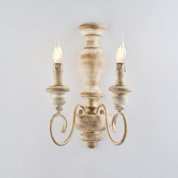 Aplique Shabby Chic Cascina Blanco Tortora Vintage 2 Luces E14