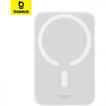Power Bank Magnético 6000mAh 20W Blanco con Cargador Inalámbrico y USB-C
