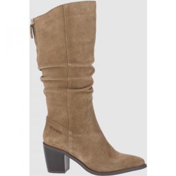 Chika10 Leather POLO 10 Bota Arrugada Taupe/Taupe