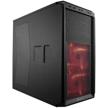 Corsair Graphite 230T - Caja de PC, Mid-Tower ATX Compacto, Ventana Lateral con Dos LED Rojo Ventilador, Negro