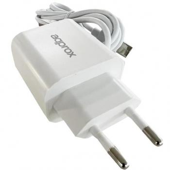 Approx APPUSBWALL18 Kit 2 in 1: Cargador de Pared QC 3.0 de 18W con Cable USB Tipo-C de 1m - Blanco