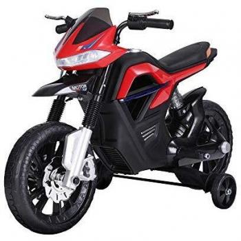 HOMCOM Moto Eléctrica para Niños 3+ años Moto de Juguete Infantil Batería 6V con Luces y Música 105x52.3x62.3cm
