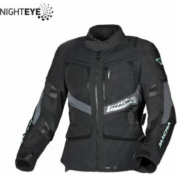 Chaqueta textil de motocicleta para mujer Macna Domane impermeable negra