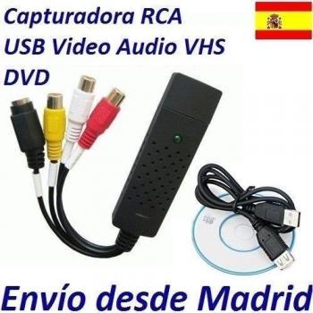 Adaptador USB Convierte Videos VHS a DVD HD Ordenador Convertir Audio Capturador