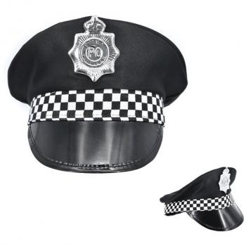 Gorra de Policía a cuadros grande de 58-60 cm de contorno.