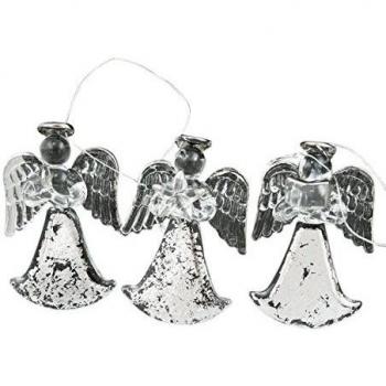 Cristal Ángel de plata para colgar 3-compartimento para regalo * 5,5 cm