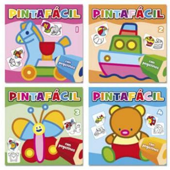 Cuaderno para colorear pinta facil con adhesivos 72 paginas210x210 mm