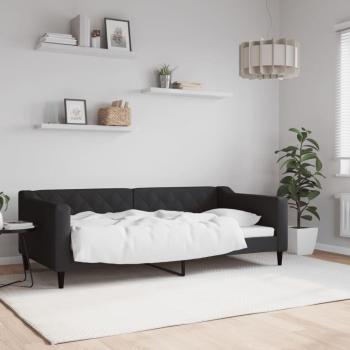 Sofá cama sin colchón tela negro 90x190 cm JINLEFU vidaXL