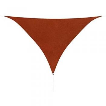 vidaXL Toldo de Vela Triangular Tela Oxford Terracota 5x5x5 m Lona de Sombra