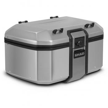Baúl de Aluminio SHAD Terra 55 - Topcase con capacidad de 55 litros, diseño robusto y ligero, resistente a la intemperie, sistema de cierre seguro, compatible con soportes SHAD, incluye kit de montaje