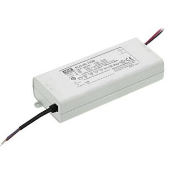 Driver LED Mean Well PLD-40-500B, 40 W, Corriente constante 500 mA, 45 - 80 V DC, No regulable