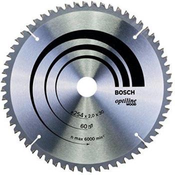 Bosch 2 608 640 436 - Hoja de sierra circular Optiline Wood - 254 x 30 x 2,0 mm, 60