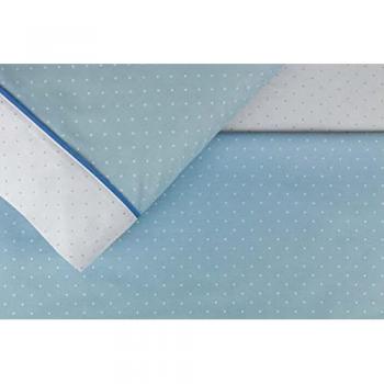 Juego de Sábanas Burrito Blanco Diseño 238, 50% Algodón - 50% Poliéster, Cama de 105 cm, Color Azul, Fácil Planchado