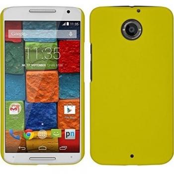 PhoneNatic Funda Rígida Compatible con Motorola Moto X 2014 2. Gen. - Goma Amarillo - Cover Cubierta + Protector de Pantalla