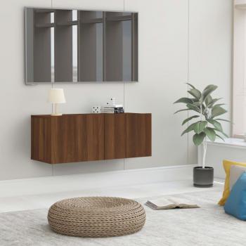 Mueble para TV madera contrachapada 80x30x30 cm roble marrón