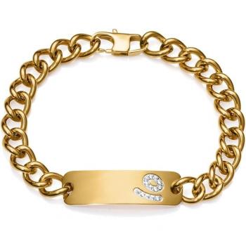 Pulsera de Mujer Viceroy Chic con Placa de Acero y Circonitas en IP Dorado