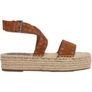 Pepe Jeans Women's Tracy Antique Brown Wedge Sandals with Buckle, Casual Style, Size 38