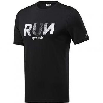Reebok Re Graphic tee Camiseta, Hombre, Negro, M