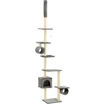 vidaXL Rascador para Gatos con Poste Rascador de Sisal 260cm Gris Mascotas