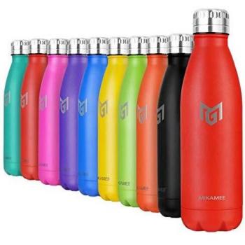 MIKAMEE Botella de Agua Acero Inoxidable 350/500/650/750ml | Aislamiento de Vacío de Doble Pared airBottle | sin bpa Botella termica | Mantiene 24h frías/12h Calientes | para Niños, Deporte, Oficina