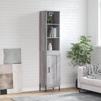 Aparador alto de madera multicapa gris Sonoma 34,5x34x180 cm