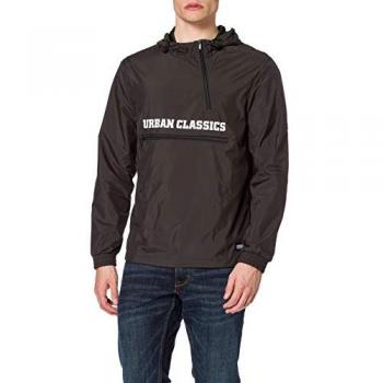 Chaqueta Urban Classics Commuter Pull Over Negra para Hombre Regular Fit