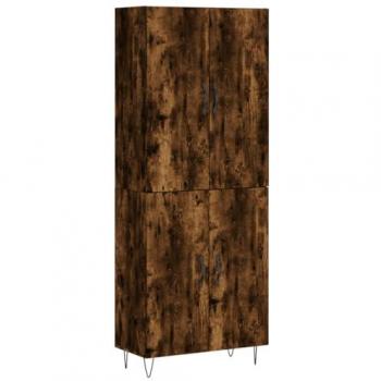 Aparador alto de madera contrachapada roble ahumado 69,5x34x180 cm