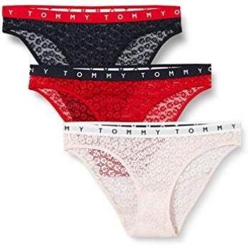 Tommy Hilfiger 3p Bikini Lencería, Cielo del Desierto/Rojo Primario/Rosa Pálido, XS para Mujer
