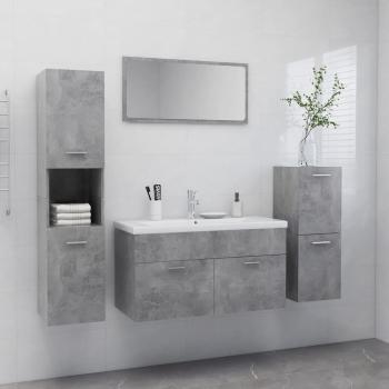 Juego de muebles de baño madera de ingeniería gris hormigón Día y Noche