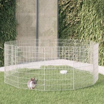 Recinto para animales de corral 12 paneles hierro galvanizado 54x80 cm