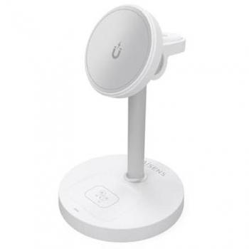 Cargador Inalámbrico 3 en 1 USB-C 15W para Móvil, Apple Watch y Auriculares - Blanco