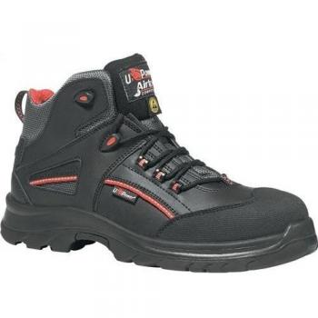 Botas de Seguridad U-Power Teak Talla 43 Cuero Negro/Rojo S3 SRC ESD EN ISO 20345