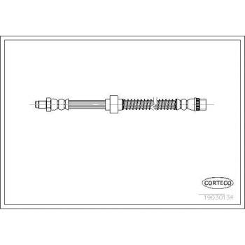 Latiguillo de freno CORTECO 19030134 - Manguera flexible para sistema de frenos, fabricada con materiales de alta calidad, resistente a altas presiones y temperaturas, cumple con normativas de seguridad y homologación