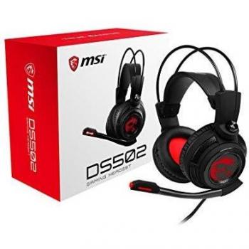 MSI DS502 GAMING HEADSET - 7.1 Virtual Surround Sound Headphones, Vibration Feedback, 40mm Neodymium Drivers, laptop, Omnidirectional Microphone, Inline Controls, USB 2.0 Connector - Wired