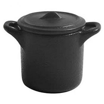MINI OLLA NEGROROJO 5.5X8.5X5.5CM - Frascos y Botes de Cocina