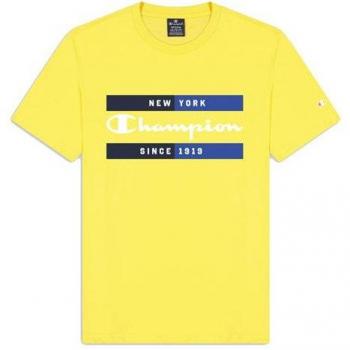 Camiseta Champion Crewneck Amarillo Hombre
