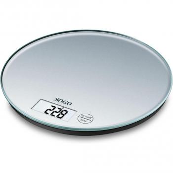 Balanza de Cocina Sogo Redonda Cristal 5Kg Gris