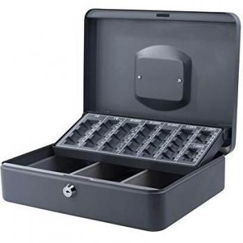 Q-Connect Caja Caudales 12 300x240x90 Mm Negra Con Portamonedas