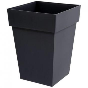 Maceta cuadrada de media altura EDA Tuscany - 39 x 39 x H 53 cm - 51 L - Gris antracita