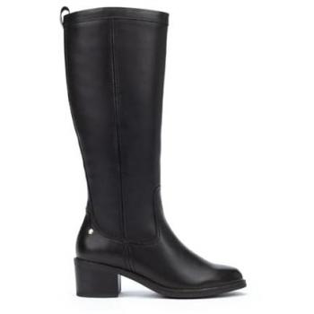 Pikolinos Bacarot W2D-9640 Women's High Knee Leather Boots in Black