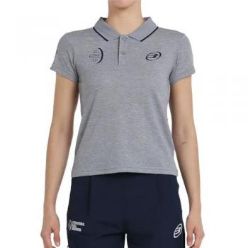 Bullpadel Exilob Polo Tenis Mujer Gris Talla S, Manga Corta, Material Transpirable, Diseño Moderno