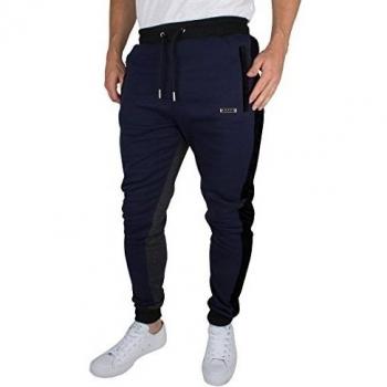 Foray Hombre Recorte de uranio Velor Logo Joggers, Azul, X-Large