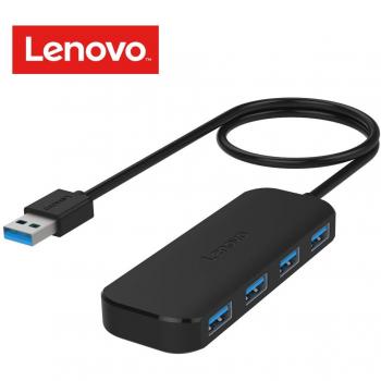 Lenovo 4-Port USB 3.0 Hub, Portable Data Hub with 16-Inch Long Cable Compatible for USB A Devices