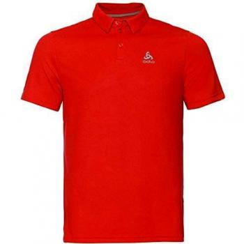 Odlo Polo para Hombre S/S F-Dry, Hombre, Polo, 550662_30642_M, Mandarin Red, Medium