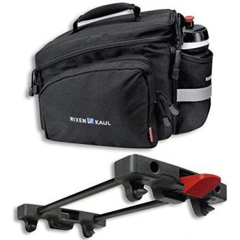 KLICKfix Bolsa para bicicleta Rackpack 1 para portaequipajes Racktime, negra, 35 x 28 x 22 cm
