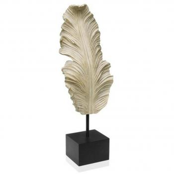 Figura Decorativa Resina Hoja Negra 18x56x8cm