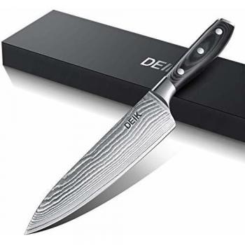 Deik cuchillosdecocina cuchillo damasco profesional hoja 20cm vg10 acero inoxidable de alto carbon profesional con mango ergonomico hoja afilada resistente a la corrosion