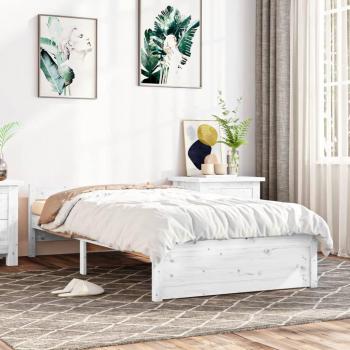 Estructura de cama de madera maciza blanca 100x200 cm