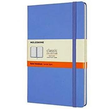 Moleskine - Classic Notebook, Ruled Notebook, Hard Cover and Elastic Closure, Size Large 13 x 21 cm, Colour Hydrangea Blue, 240 Pages